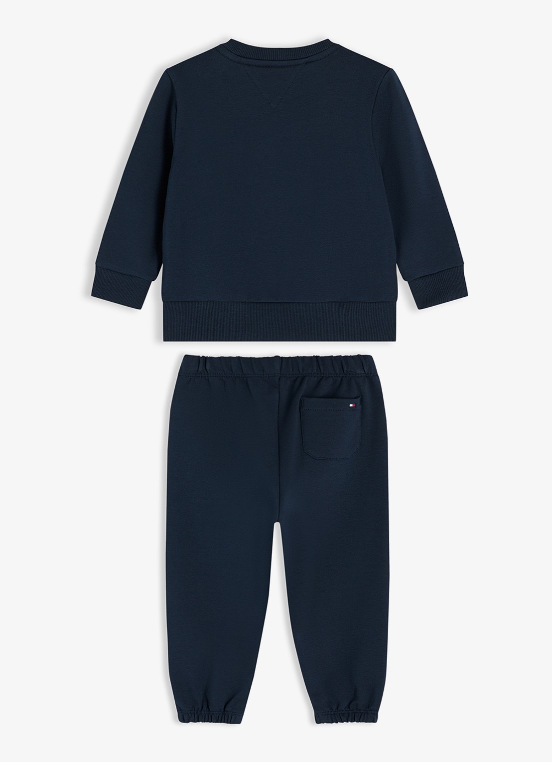 Tommy Hilfiger Set van sweater en joggingbroek met logo 2-delig - achterkant 3 donkerblauw