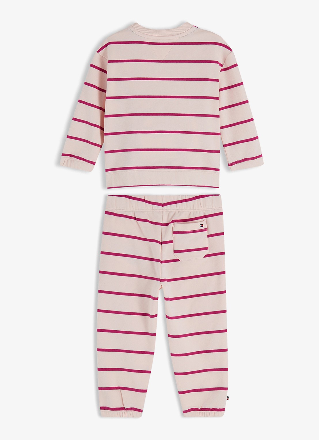 Tommy Hilfiger Set van sweater en joggingbroek met streepprint 2-delig - achterkant 4 roze