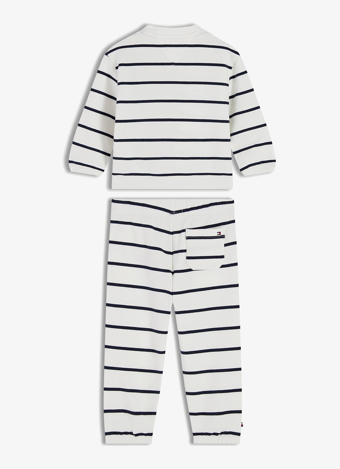 Tommy Hilfiger Set van sweater en joggingbroek met streepprint 2-delig - achterkant 2 wit