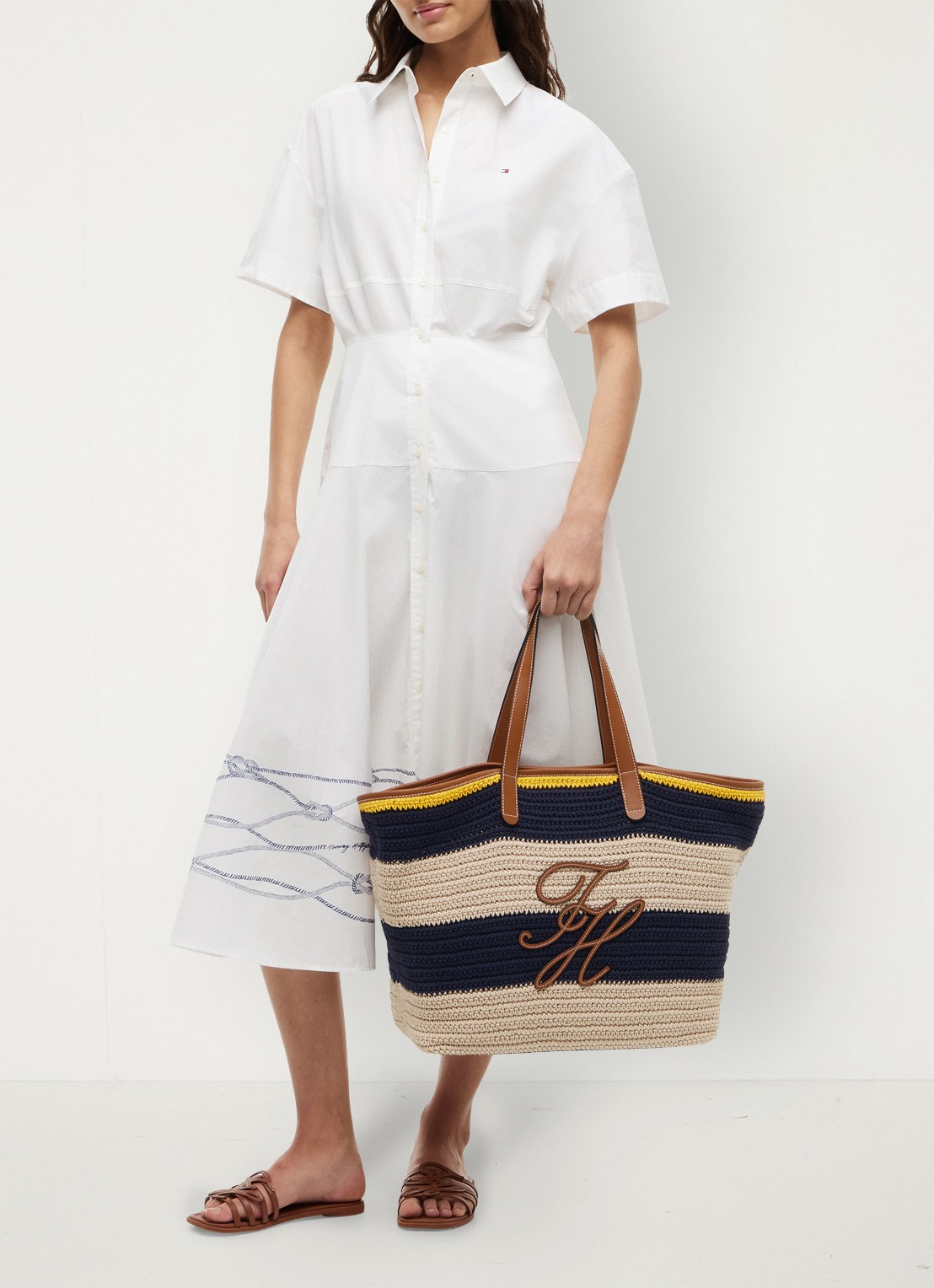 Tommy Hilfiger Shopper met logo - voorkant 2 multicolor