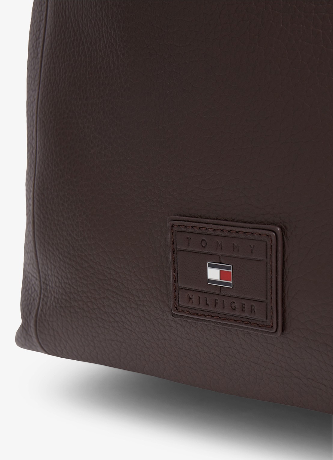 Tommy Hilfiger Shopper met logo - detail 2 donkerbruin
