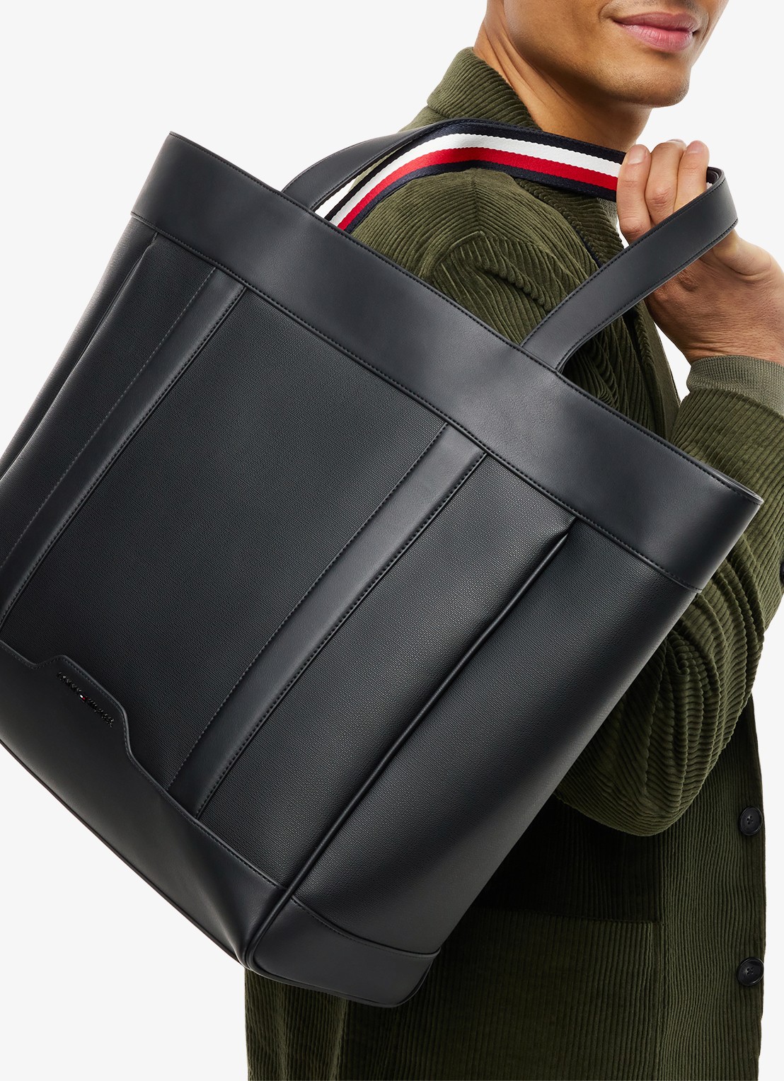Tommy Hilfiger Shopper met logo - detail 2 diepzwart
