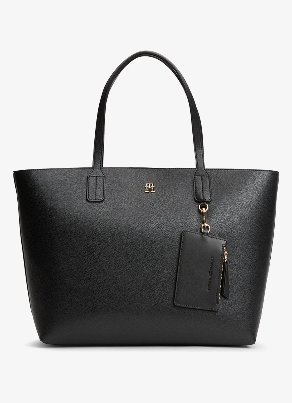 Tommy Hilfiger Shopper met tasbedel - voorkant 5 zwart