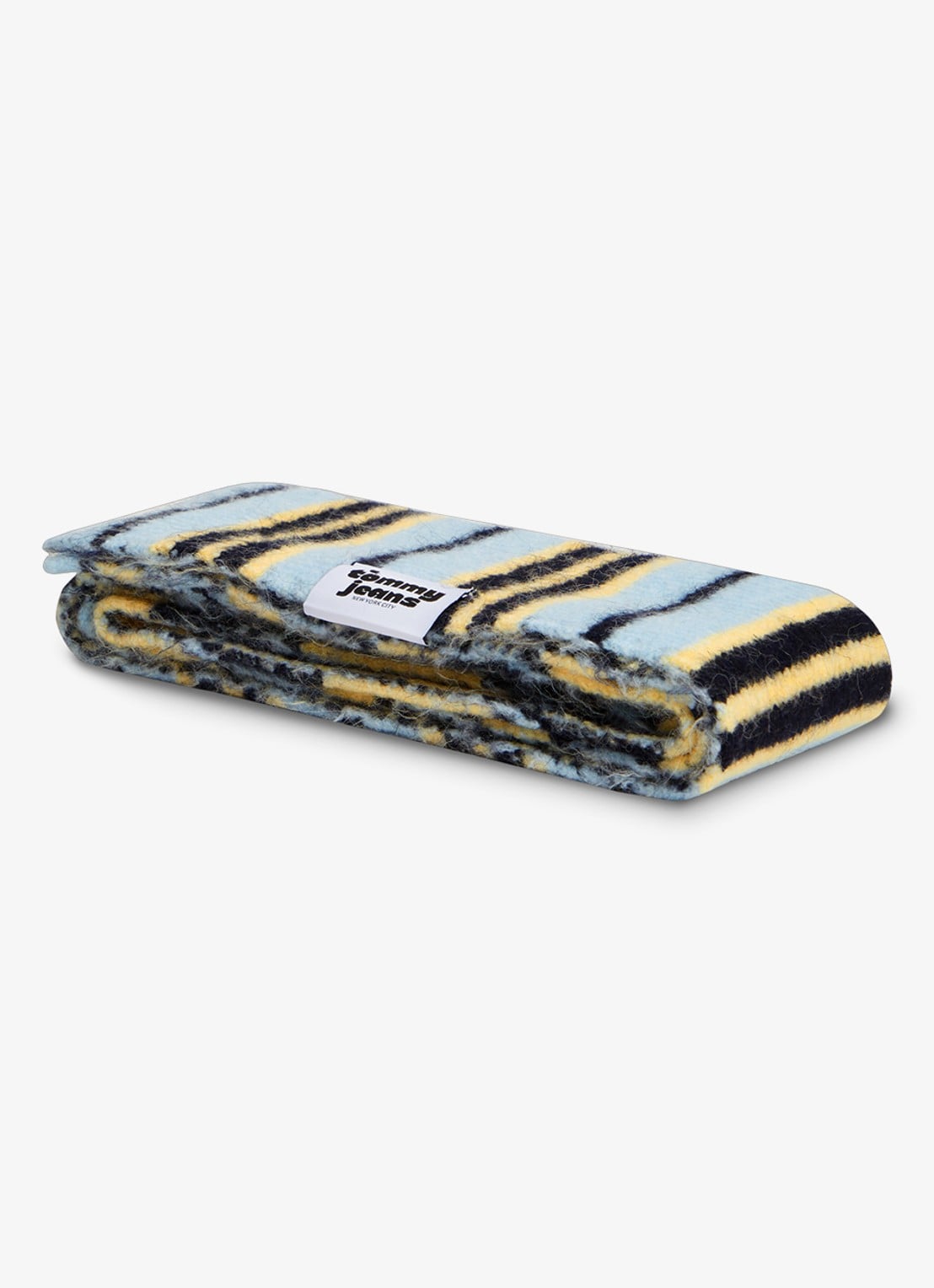 Tommy Hilfiger Sjaal in alpaca wolblend met streepdessin  - detail 3 geel