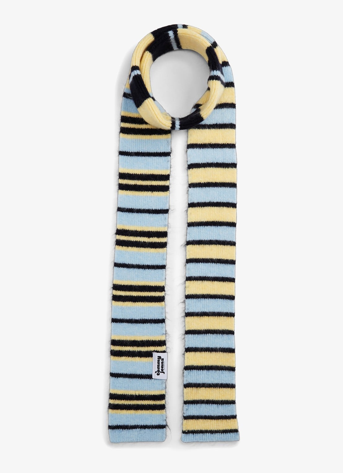 Tommy Hilfiger Sjaal in alpaca wolblend met streepdessin  - voorkant geel