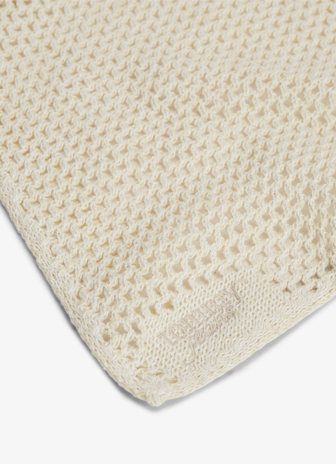 Tommy Hilfiger Sjaal met opengewerkt dessin - detail 3 creme