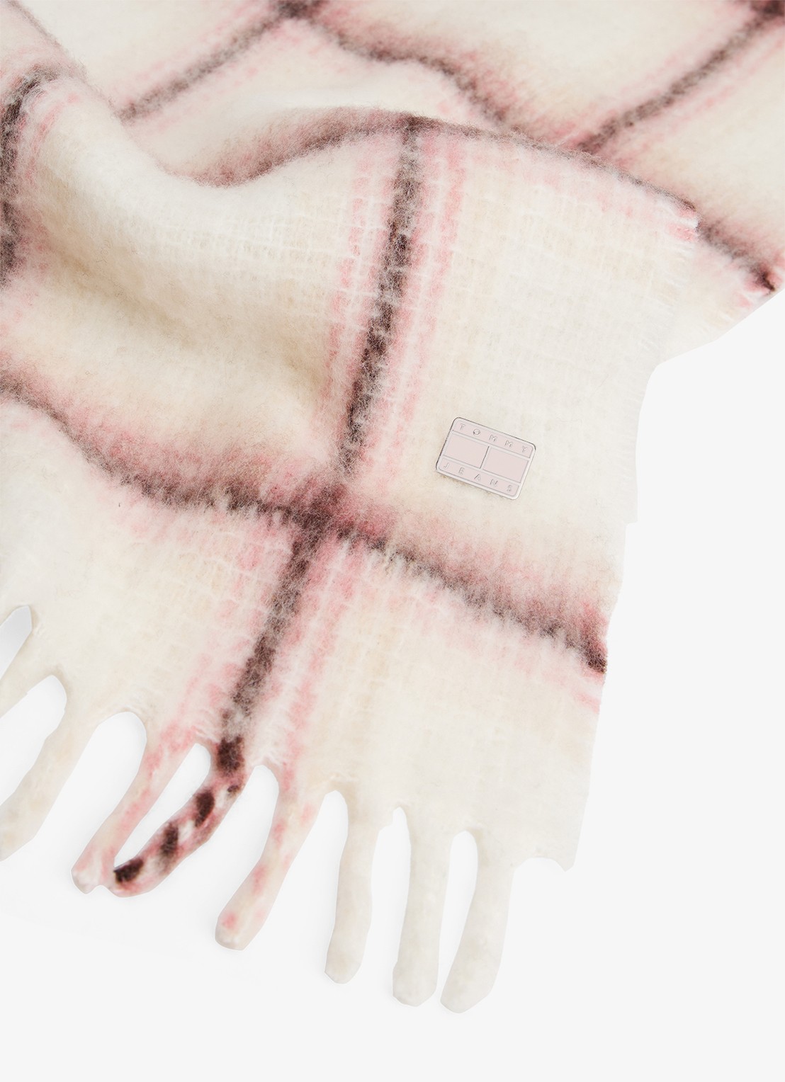 Tommy Hilfiger Sjaal met ruitdessin - detail 3 roze