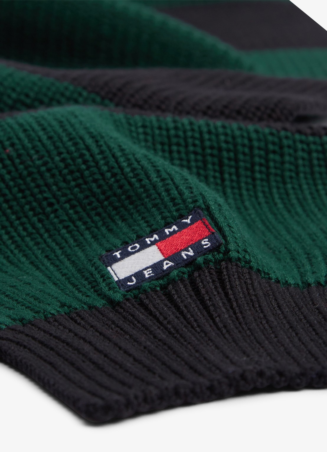 Tommy Hilfiger Sjaal met streepprint - detail 3 groen