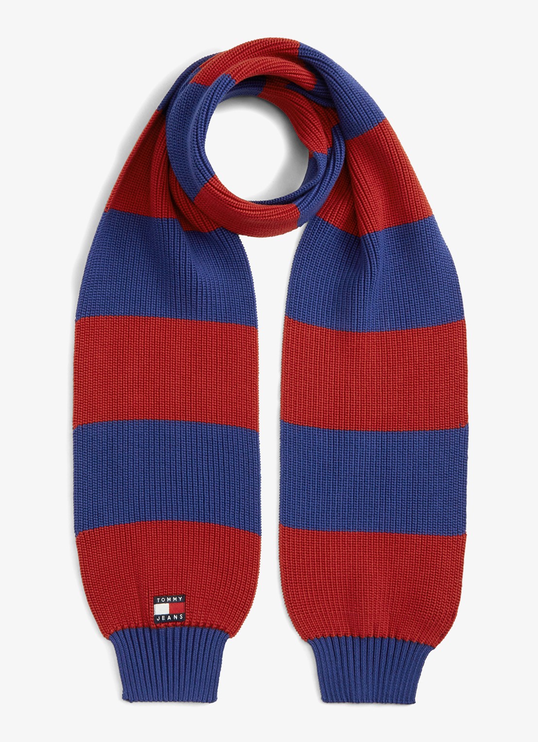 Tommy Hilfiger Sjaal met streepprint - voorkant rood