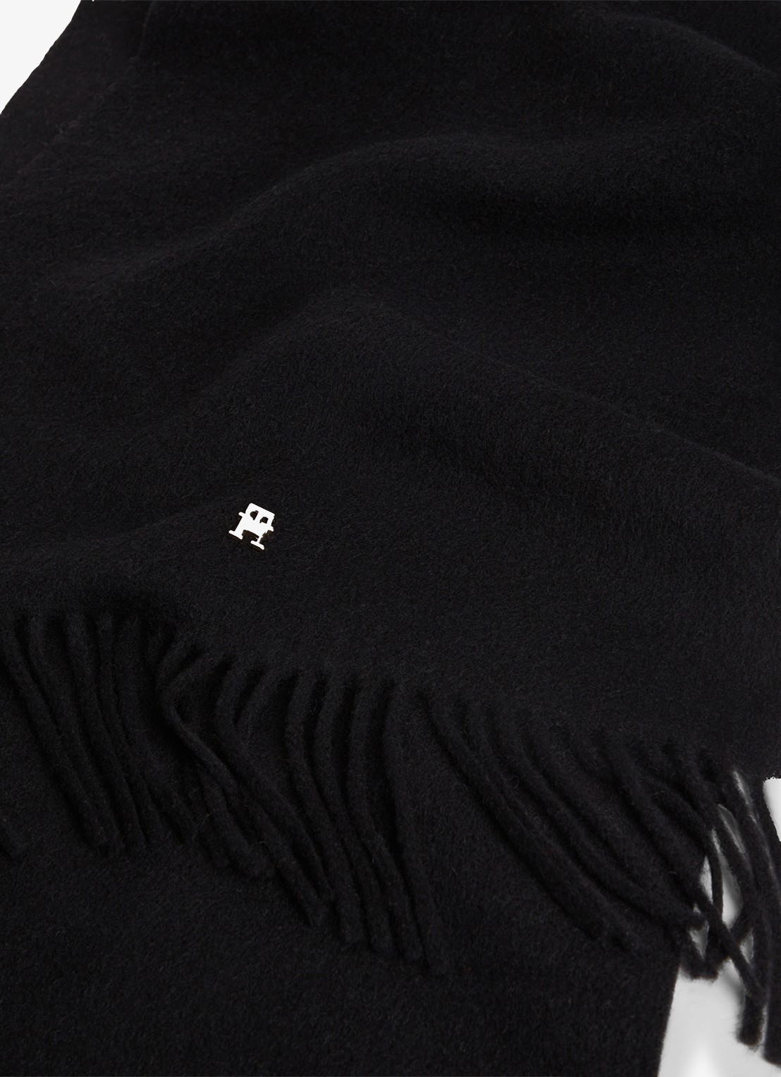 Tommy Hilfiger Sjaal van wol - detail 4 zwart