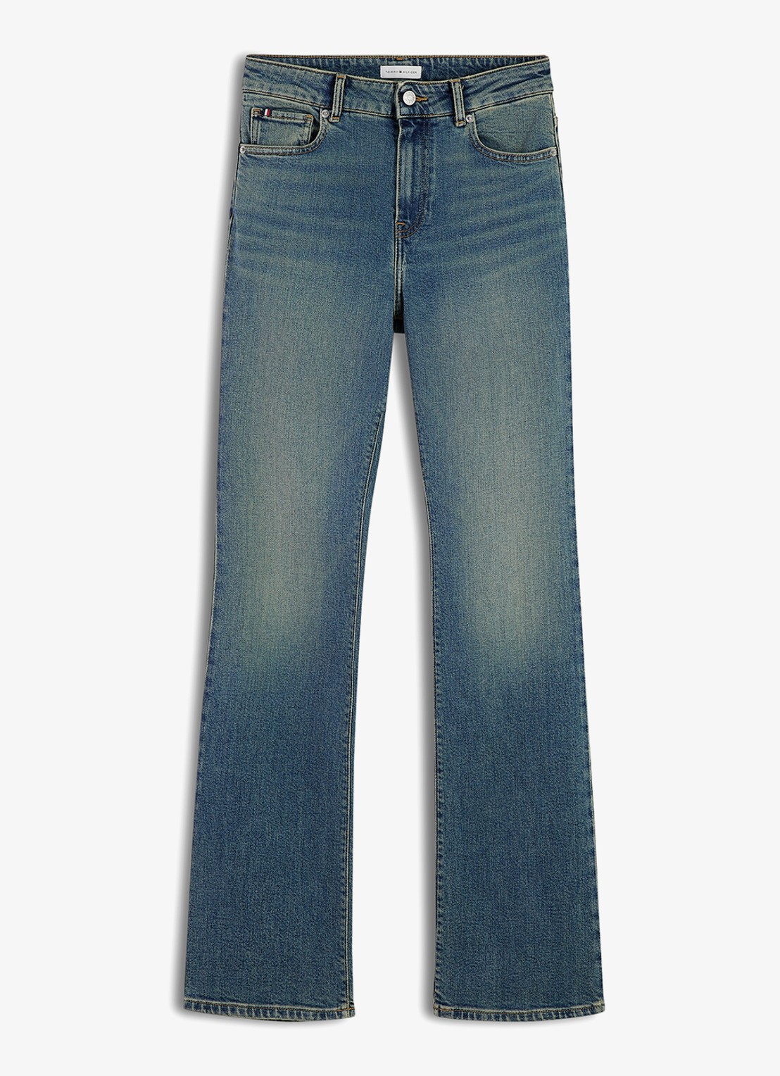 Tommy Hilfiger Skye mid waist flared jeans met steekzakken - voorkant 6 denim