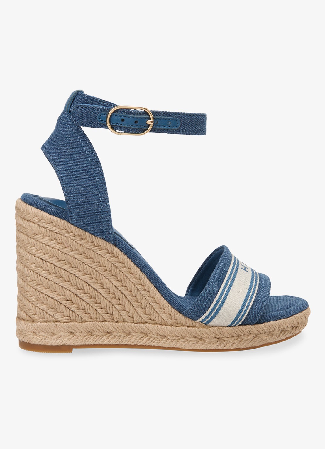 Tommy Hilfiger Sleehak met logo - voorkant denim