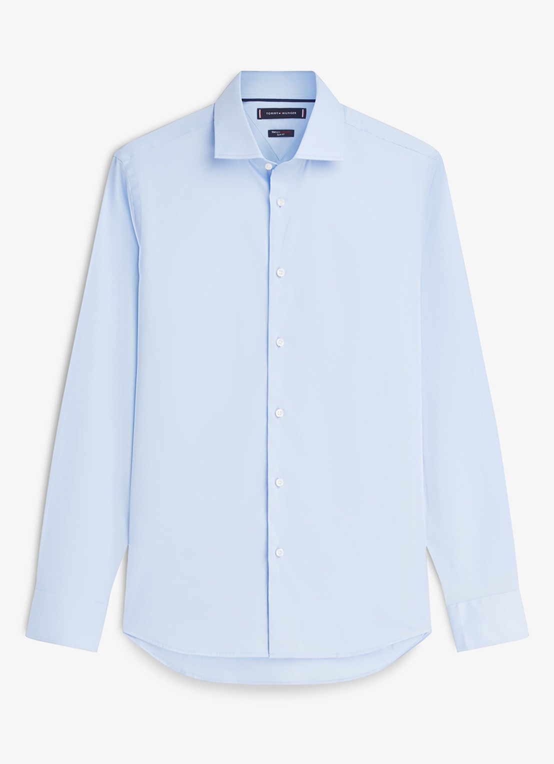Tommy Hilfiger Slim fit overhemd met button down kraag - voorkant 2 lichtblauw