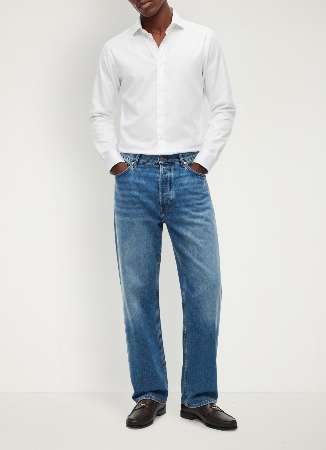 Tommy Hilfiger Slim fit overhemd met button down kraag - voorkant 2 wit