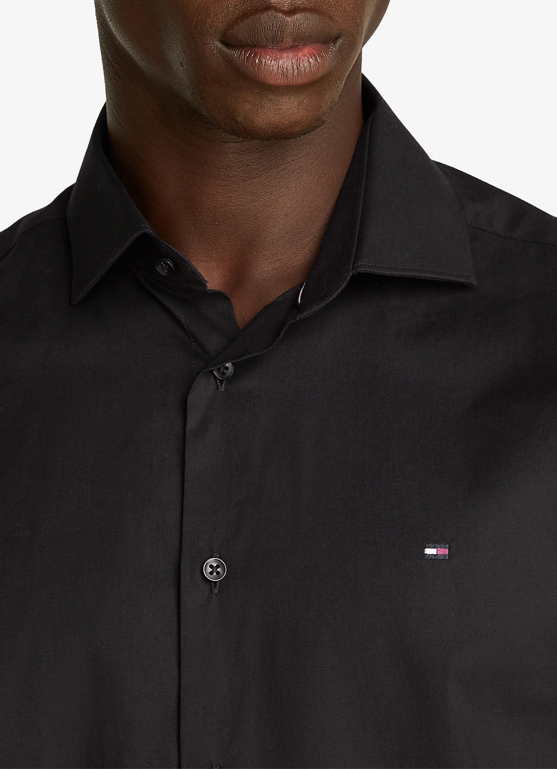 Tommy Hilfiger Slim fit overhemd met logo - detail 3 zwart