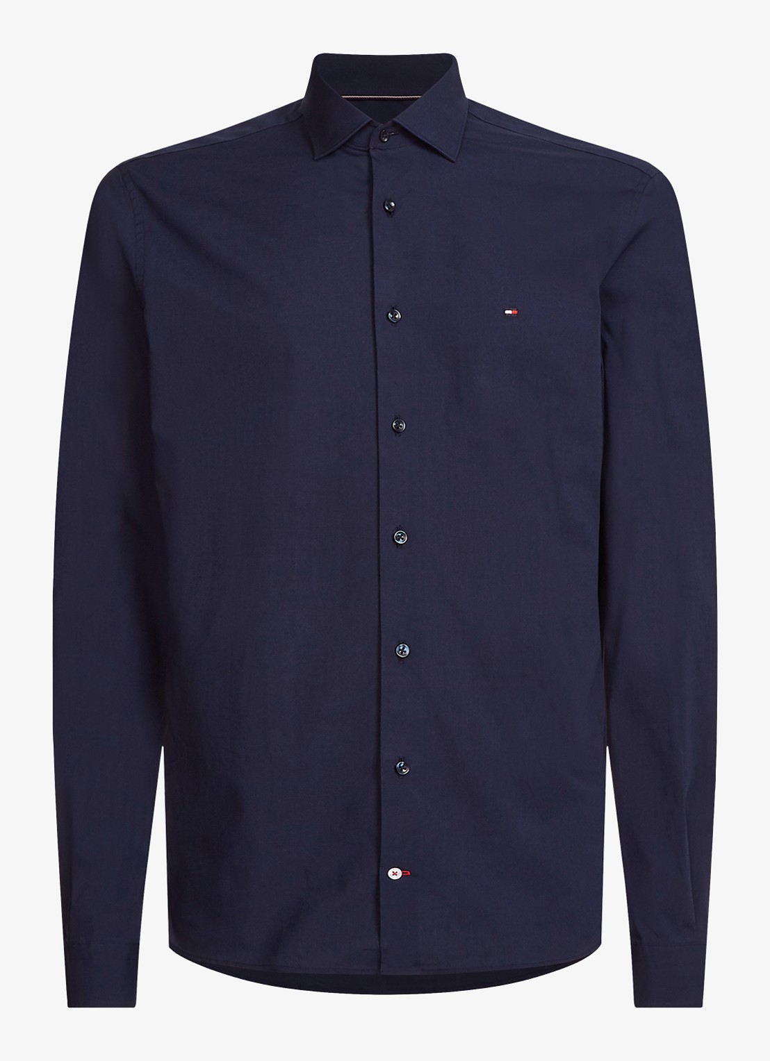 Tommy Hilfiger Slim fit overhemd met logo - voorkant 4 donkerblauw