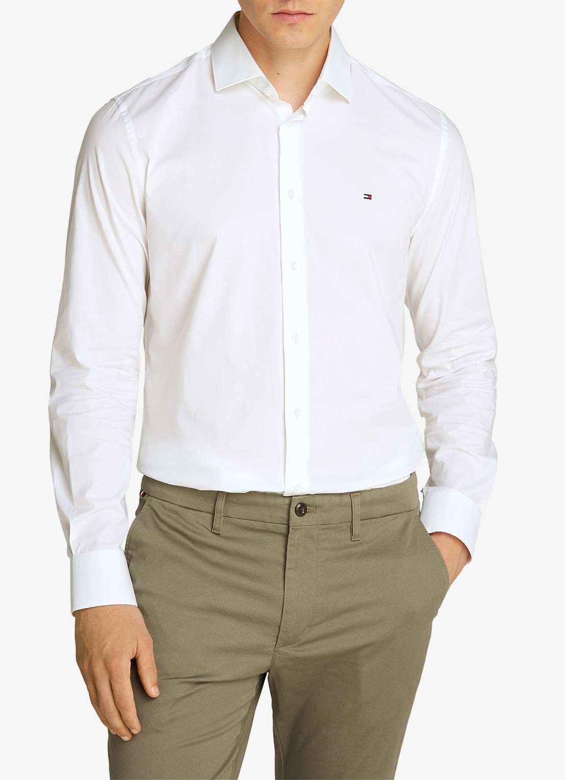 Tommy Hilfiger Slim fit overhemd met logo - detail 7 wit
