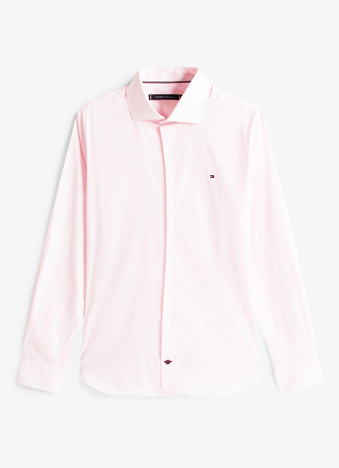 Tommy Hilfiger Slim fit overhemd met logo - voorkant 2 lichtroze