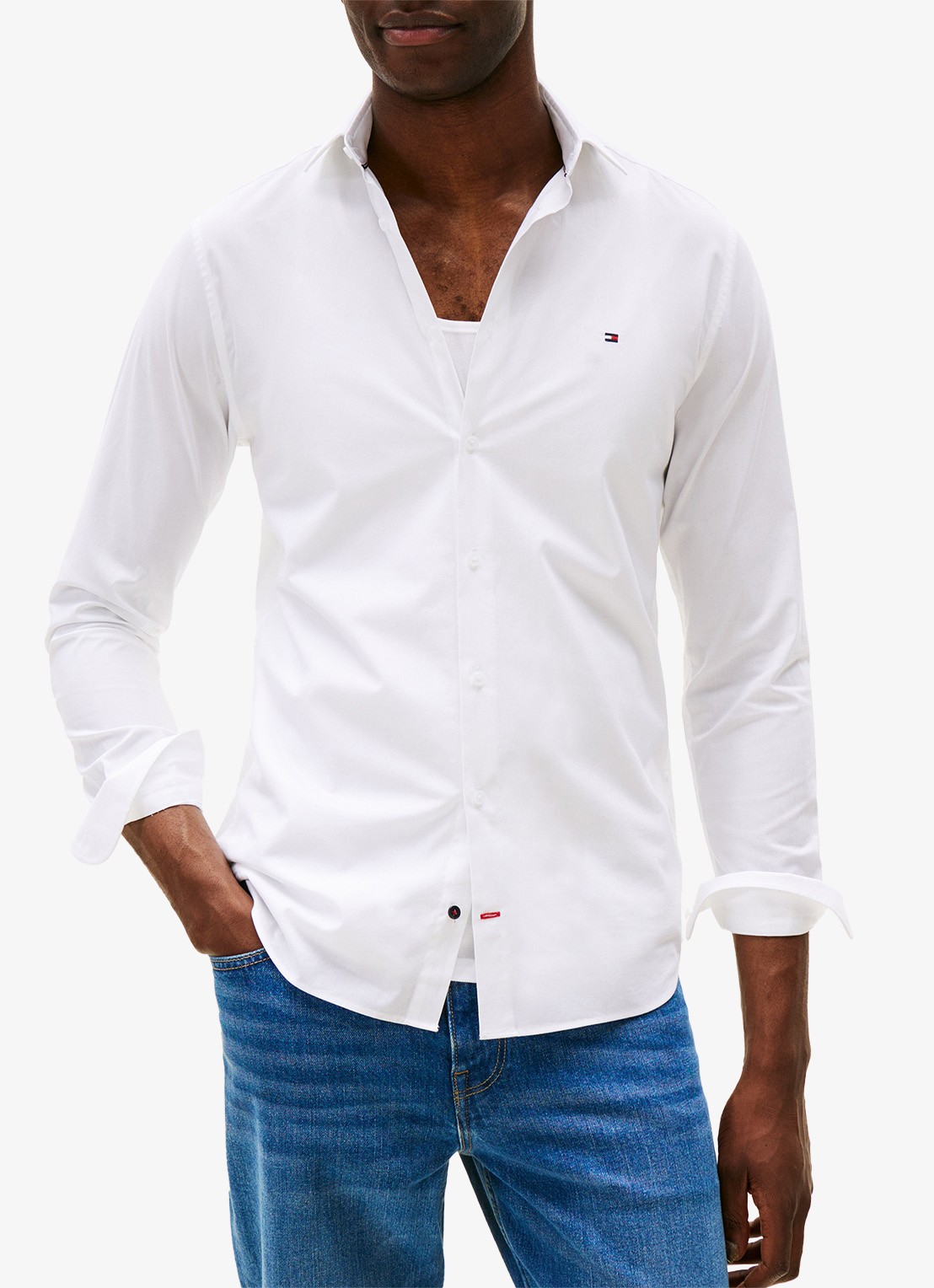 Tommy Hilfiger Slim fit overhemd met logo - detail 10 wit