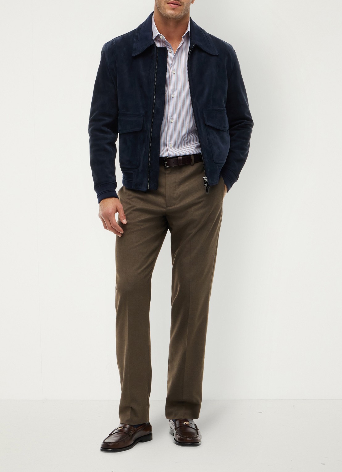 Tommy Hilfiger Slim fit overhemd met streepprint - voorkant 3 lichtblauw