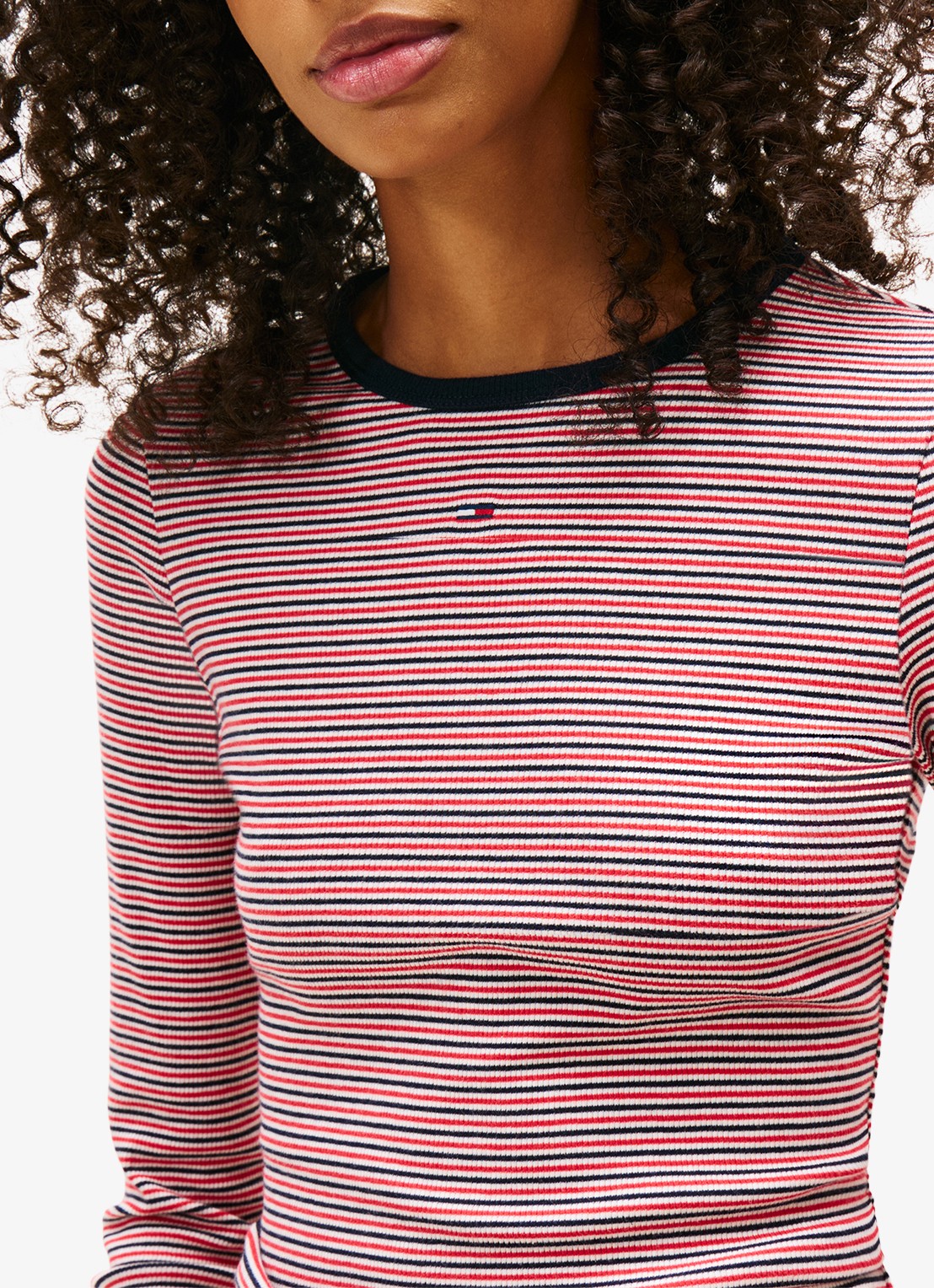 Tommy Hilfiger Slim Ribbed Long Sleeve T-Shirt - detail 2 rood