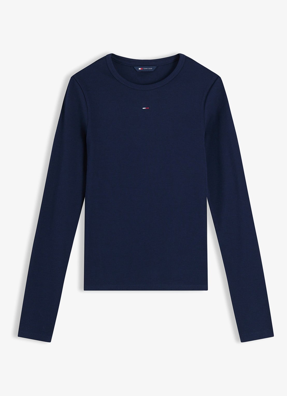 Tommy Hilfiger Slim Ribbed Long Sleeve T-Shirt - voorkant 2 dark blue-c1g / blauw