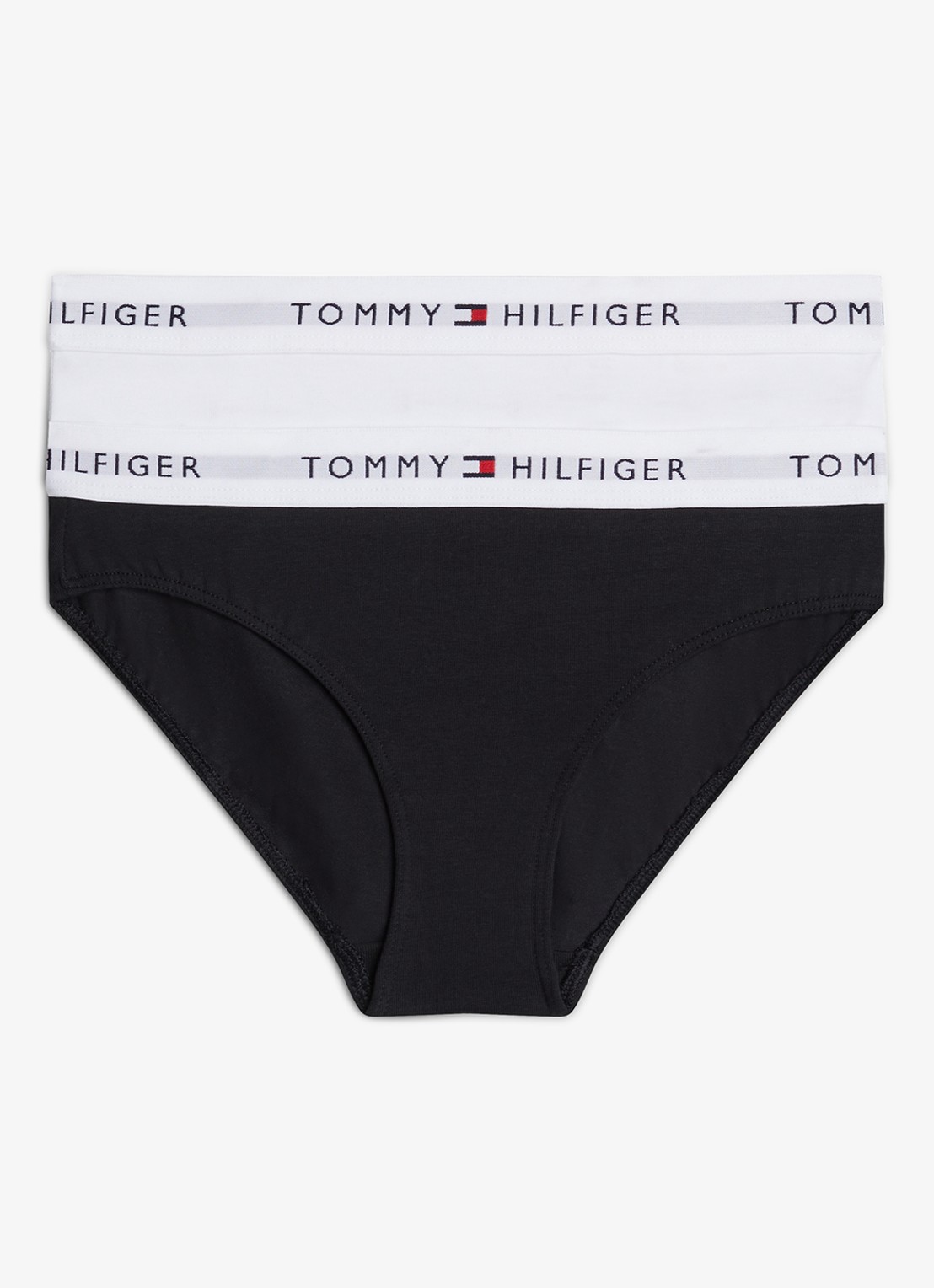 Tommy Hilfiger Slip met logoband in 2-pack - voorkant zwart