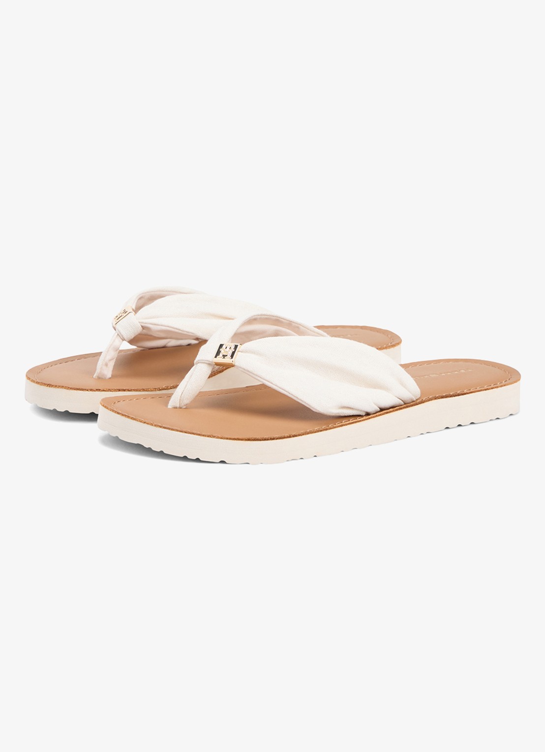 Tommy Hilfiger Slipper met logo - detail 2 beige