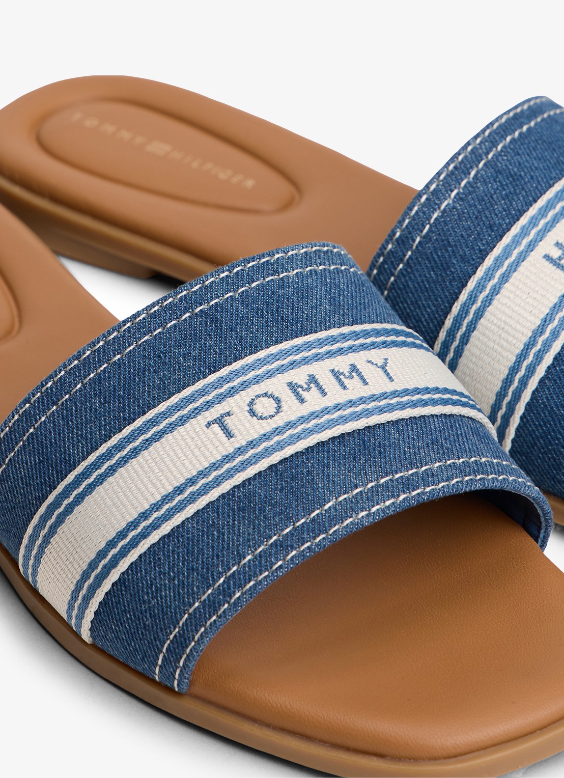 Tommy Hilfiger Slipper met logo - detail 3 blauw