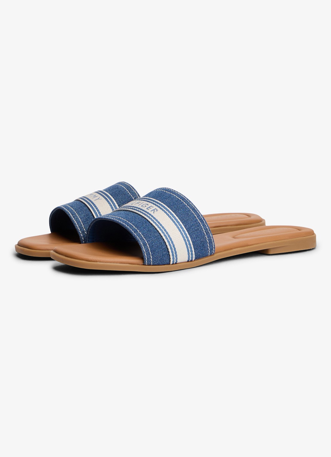 Tommy Hilfiger Slipper met logo - voorkant 5 blauw