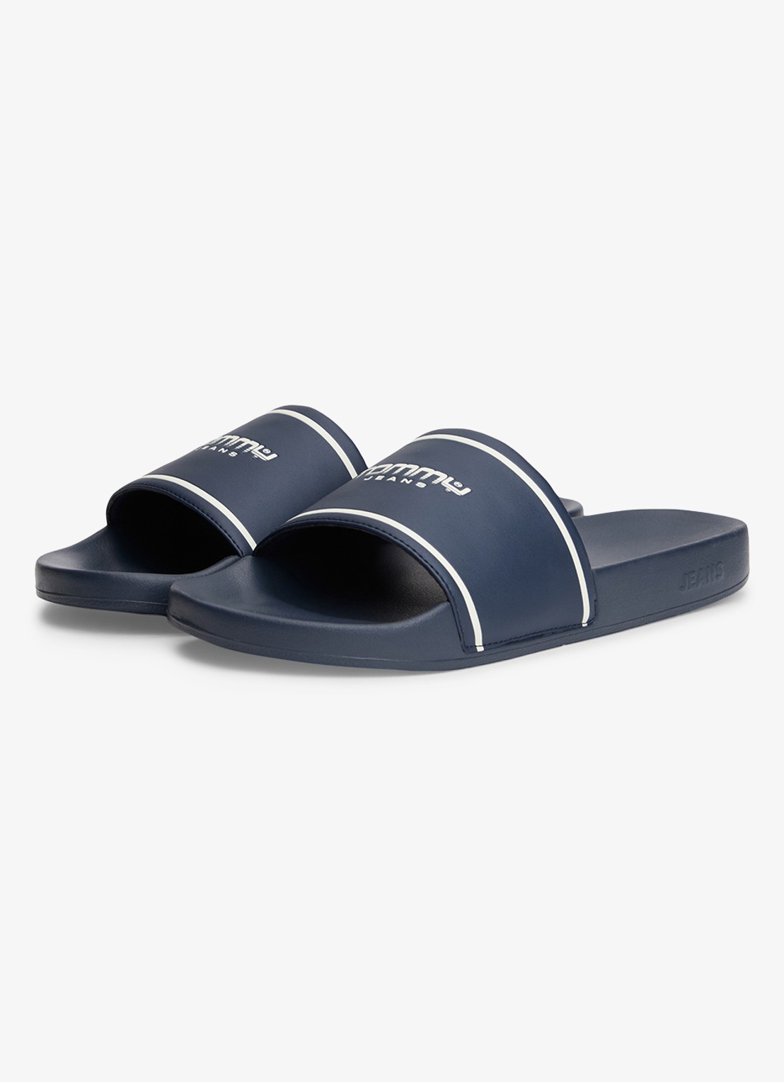 Tommy Hilfiger Slipper met logo - voorkant 6 donkerblauw