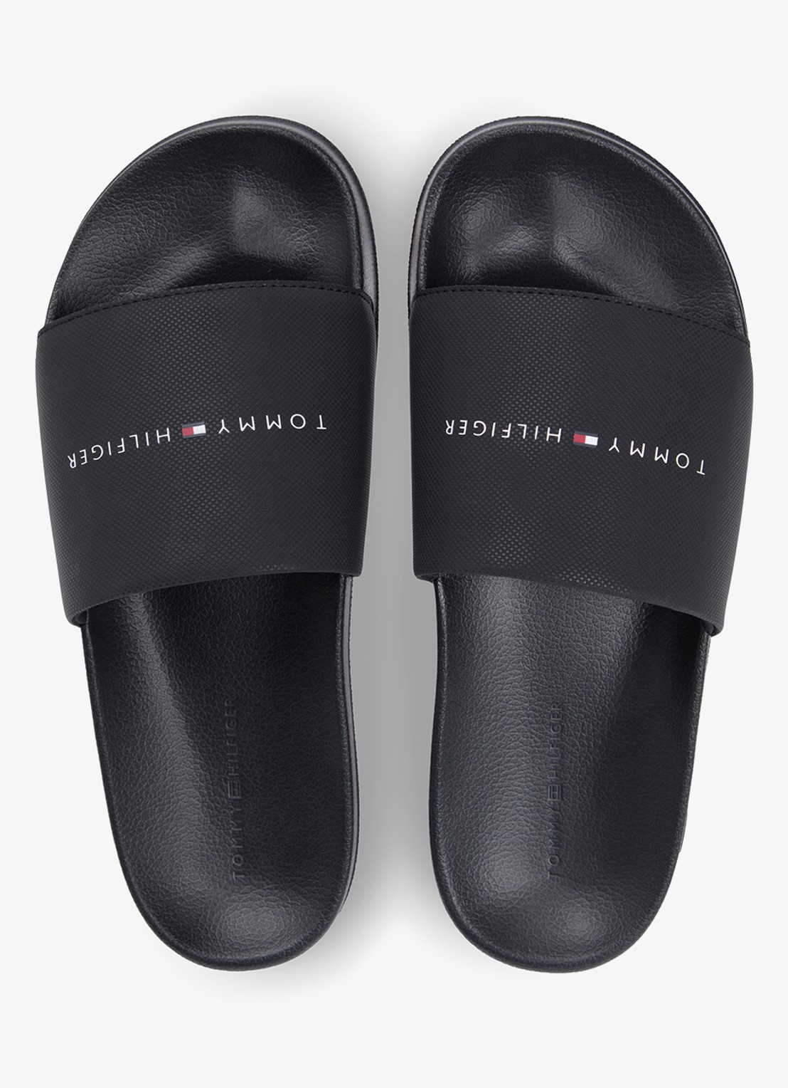 Tommy Hilfiger Slipper met logo - detail 4 zwart