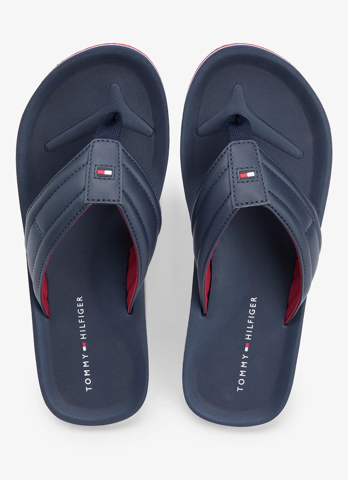 Tommy Hilfiger Slipper met logo - detail 4 donkerblauw