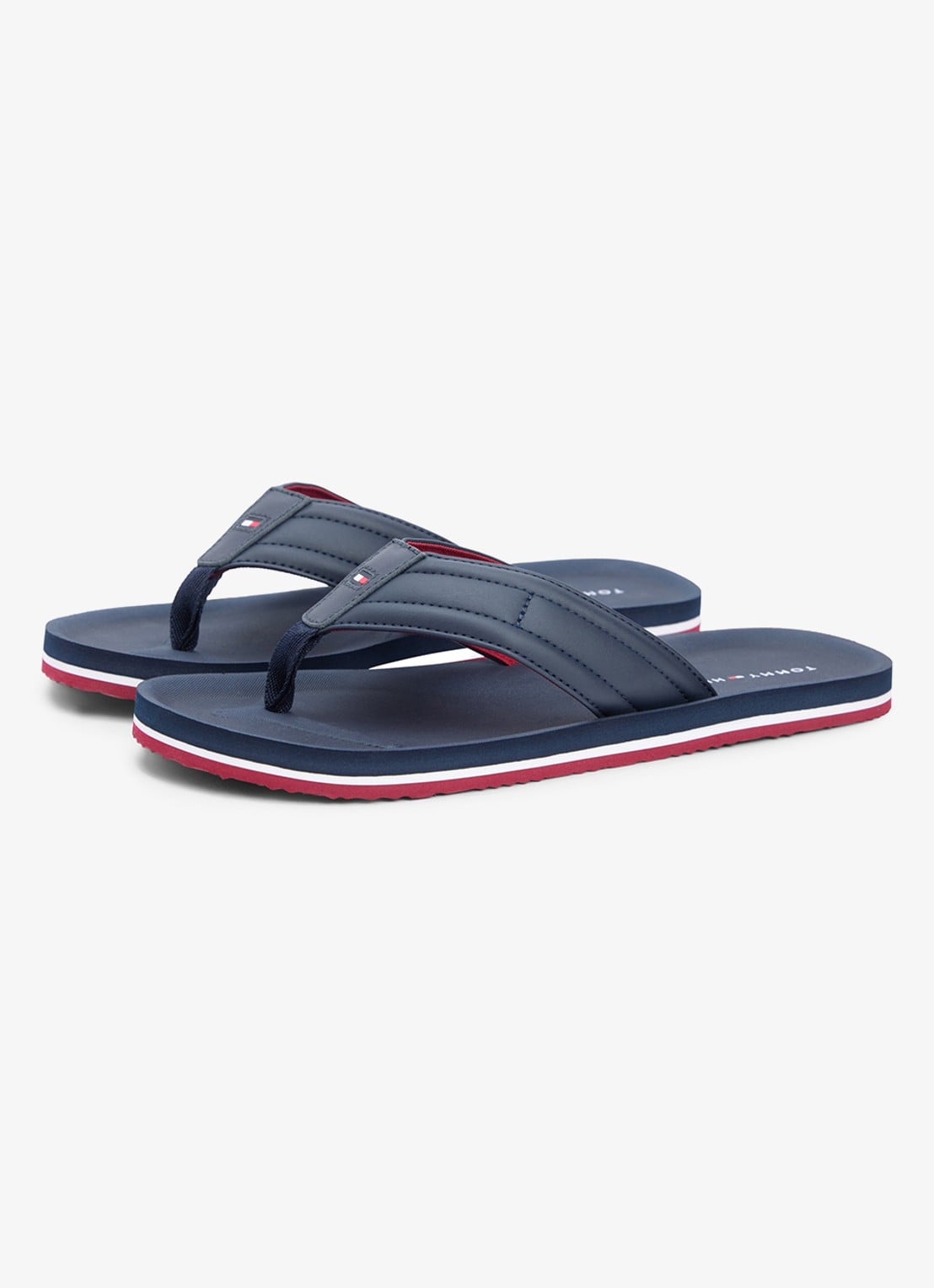Tommy Hilfiger Slipper met logo - voorkant 2 donkerblauw