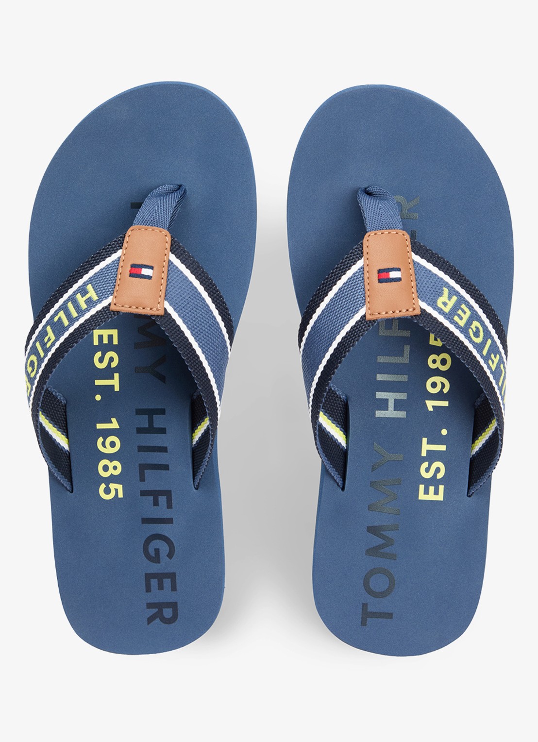 Tommy Hilfiger Slipper met logo - detail 4 blauw