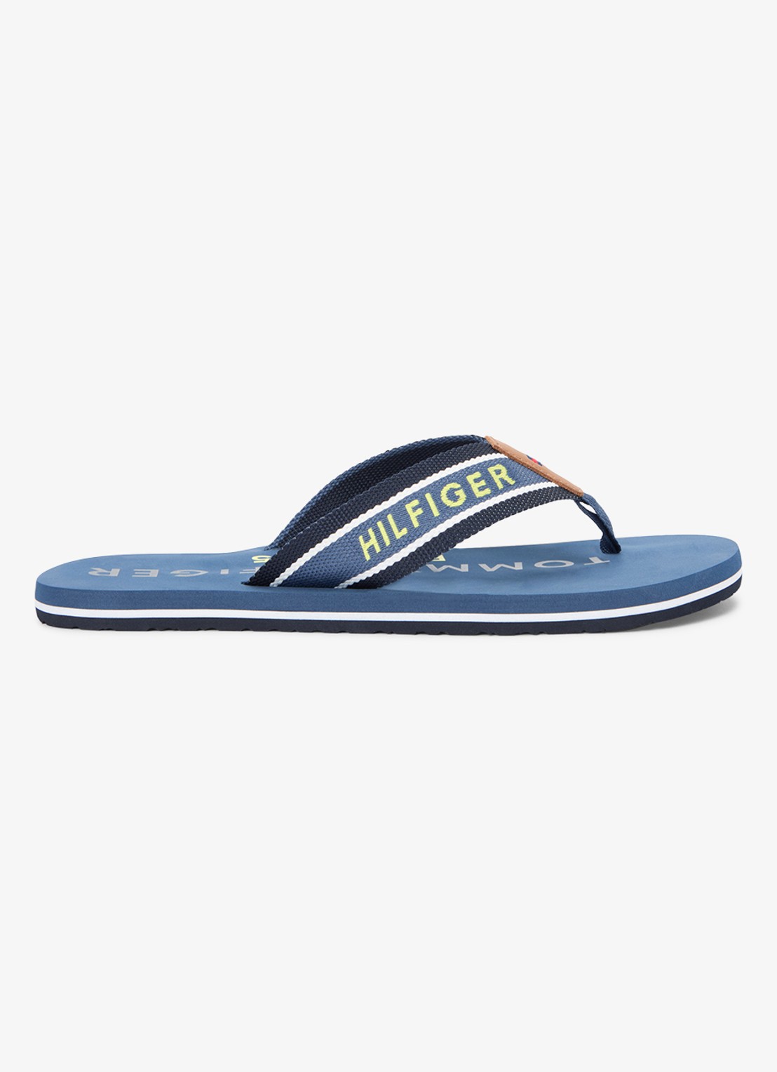 Tommy Hilfiger Slipper met logo - voorkant blauw