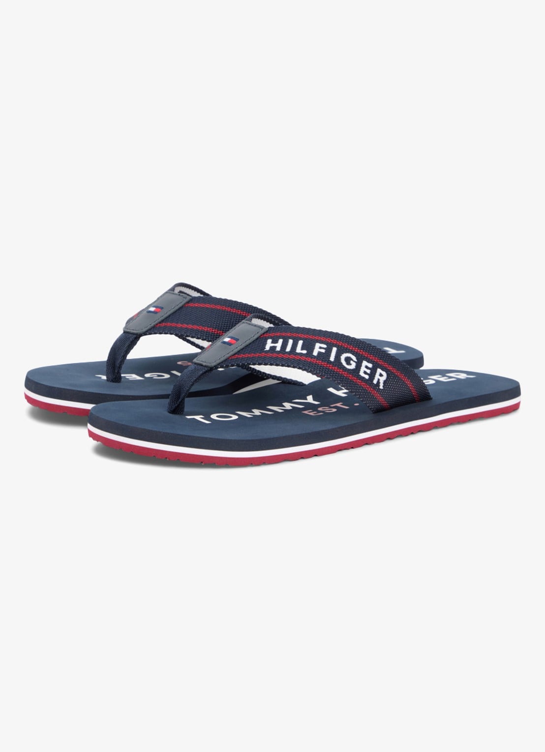 Tommy Hilfiger Slipper met logo - detail 2 lichtblauw