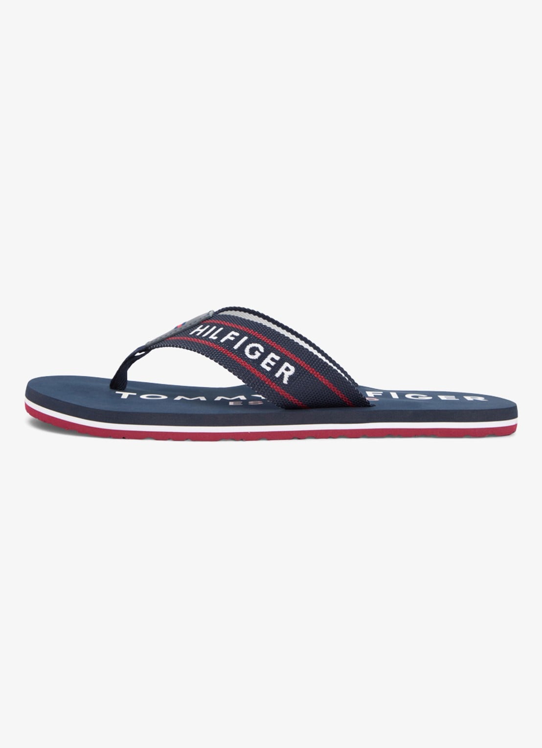Tommy Hilfiger Slipper met logo - voorkant lichtblauw