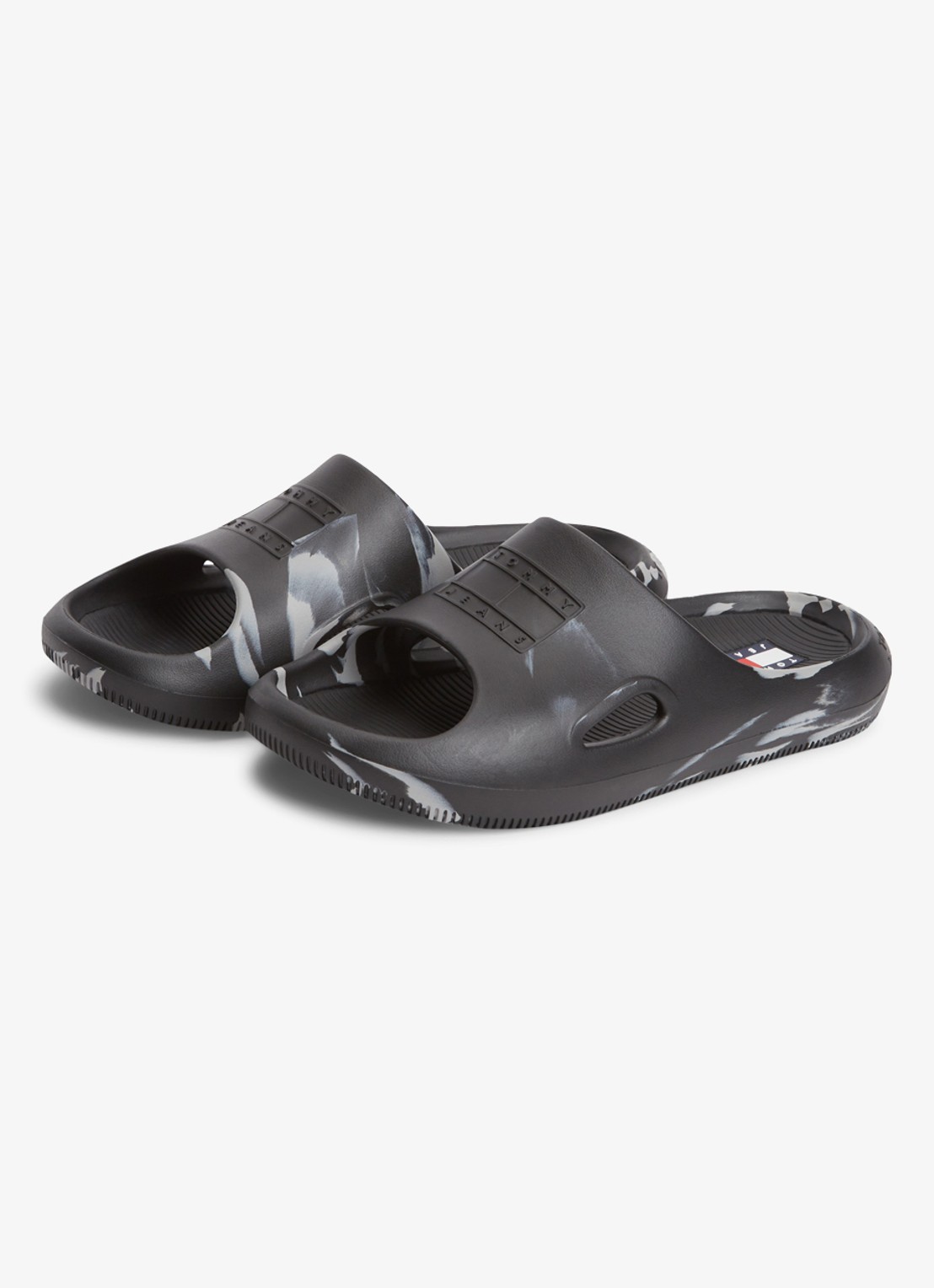 Tommy Hilfiger Slipper met logo - detail zwart