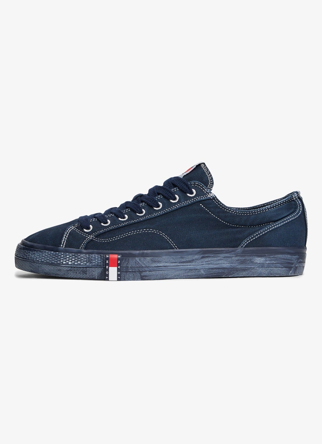 Tommy Hilfiger Sneaker met doorgestikte details - detail 3 donkerblauw