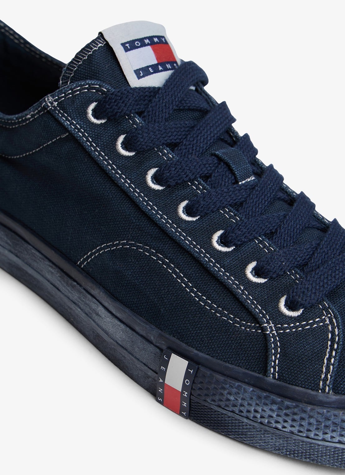 Tommy Hilfiger Sneaker met doorgestikte details - detail 5 donkerblauw