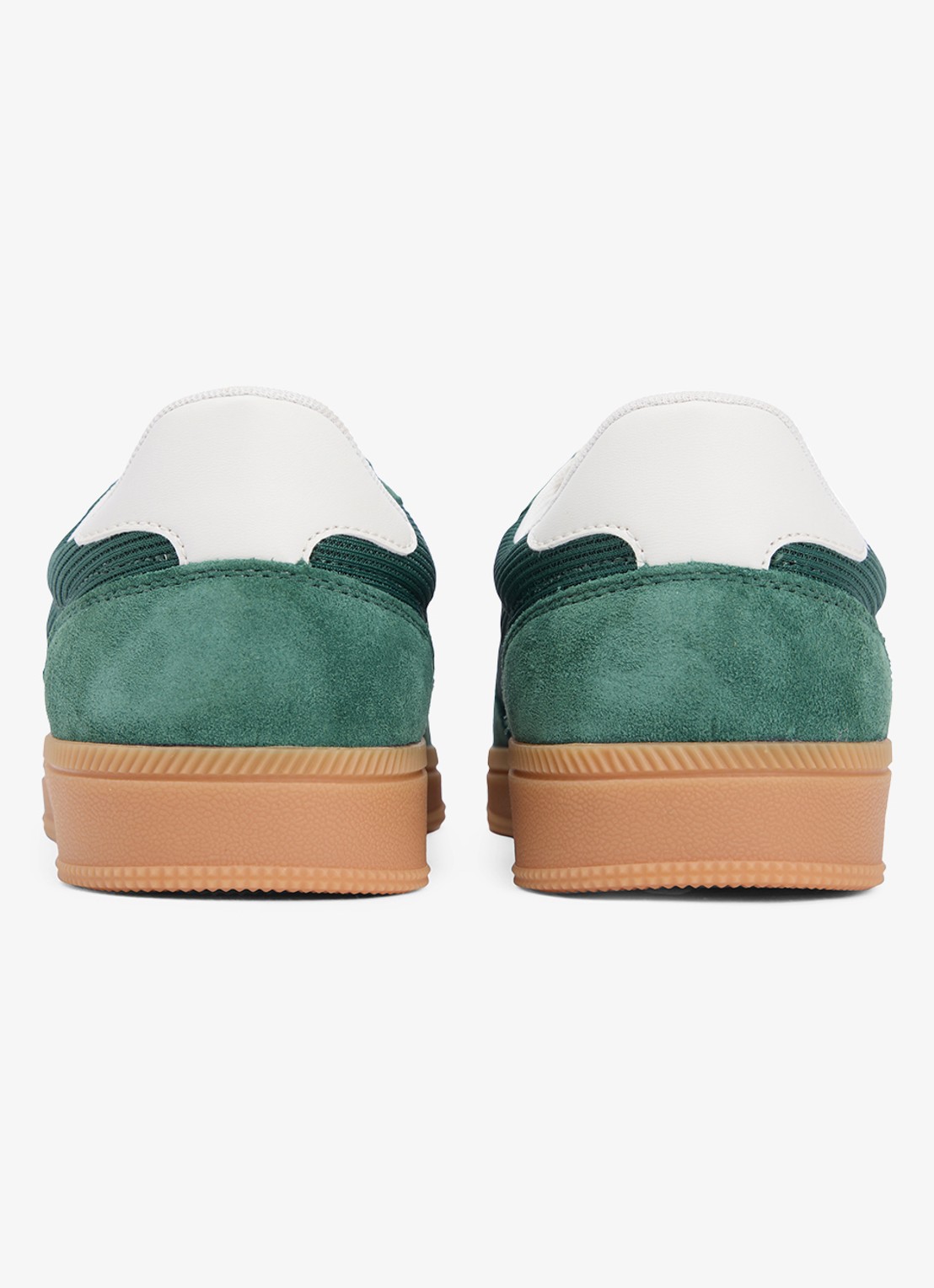 Tommy Hilfiger Sneaker met logo en details van corduroy  - achterkant 3 donkergroen