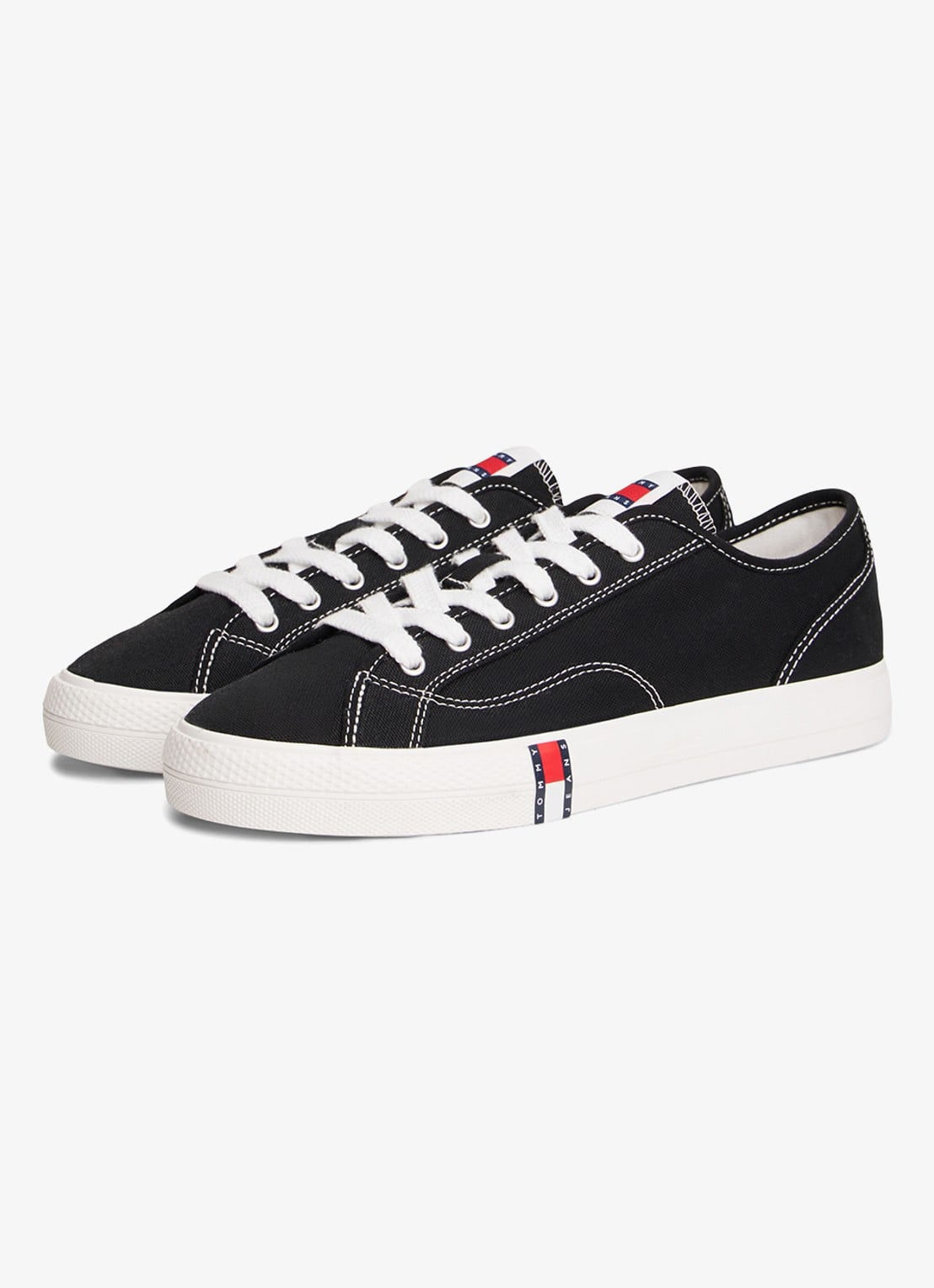 Tommy Hilfiger Sneaker met logo - voorkant 2 zwart