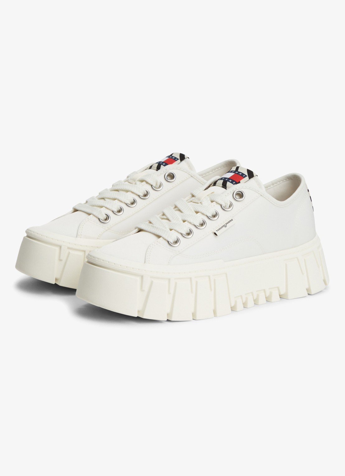Tommy Hilfiger Sneaker met logo - detail 4 ivoor