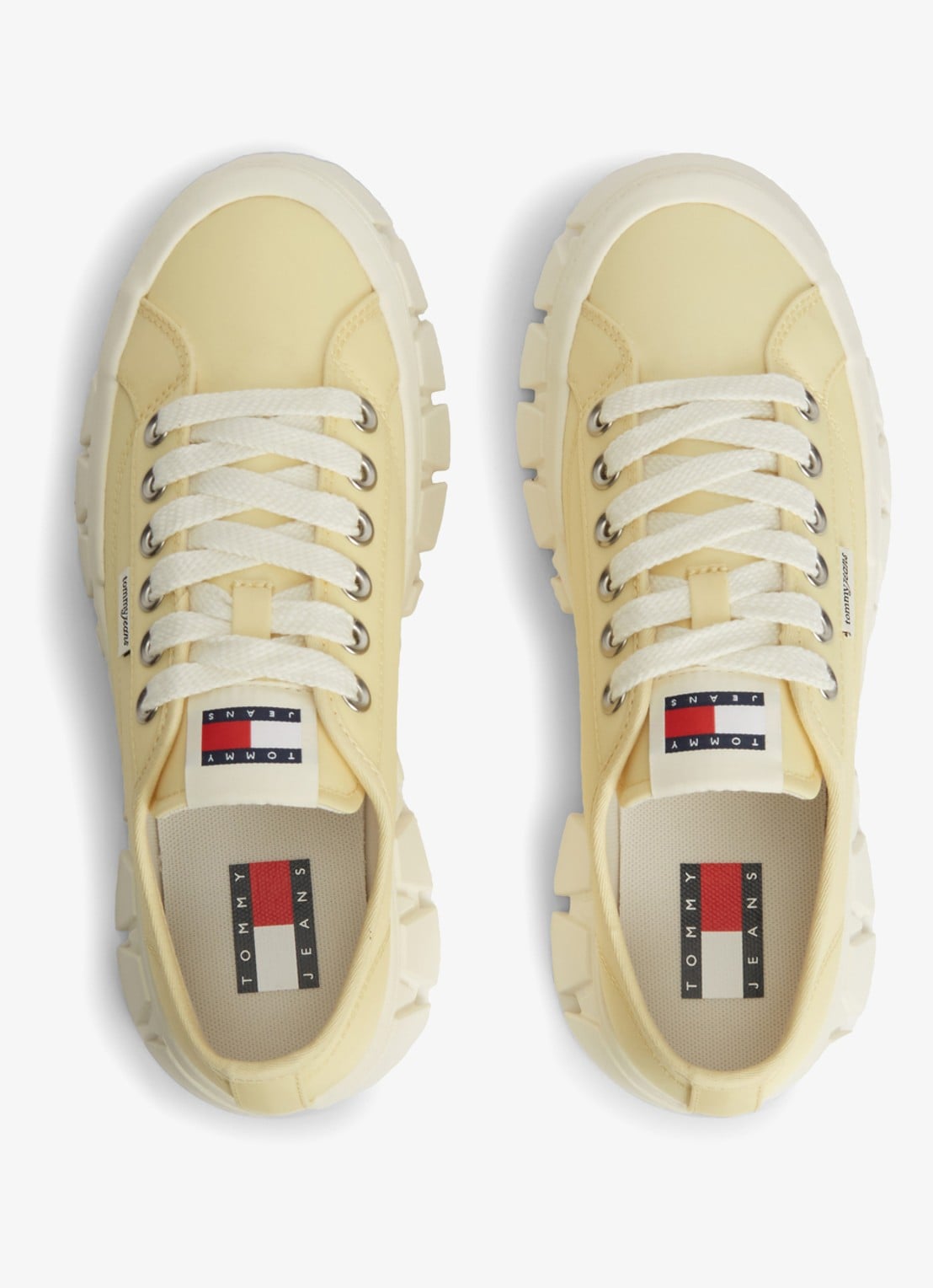 Tommy Hilfiger Sneaker met logo - voorkant 3 lichtgeel