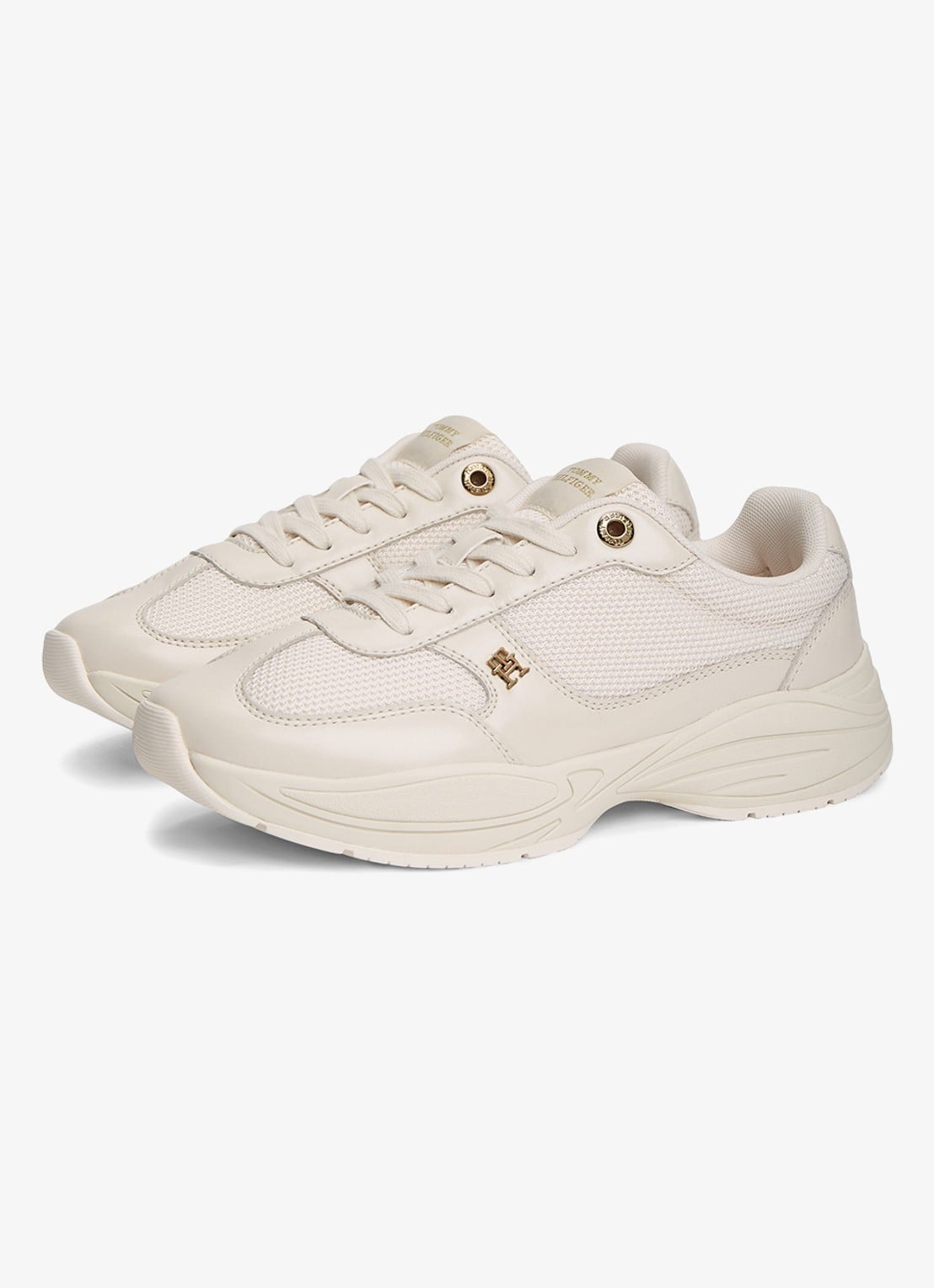 Tommy Hilfiger Sneaker met logo - detail creme