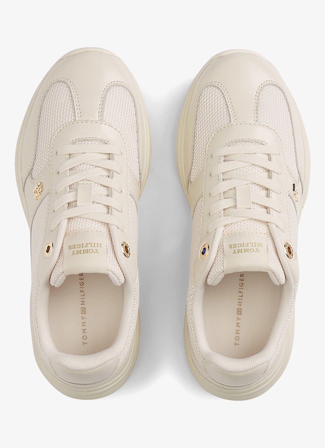 Tommy Hilfiger Sneaker met logo - detail 2 creme