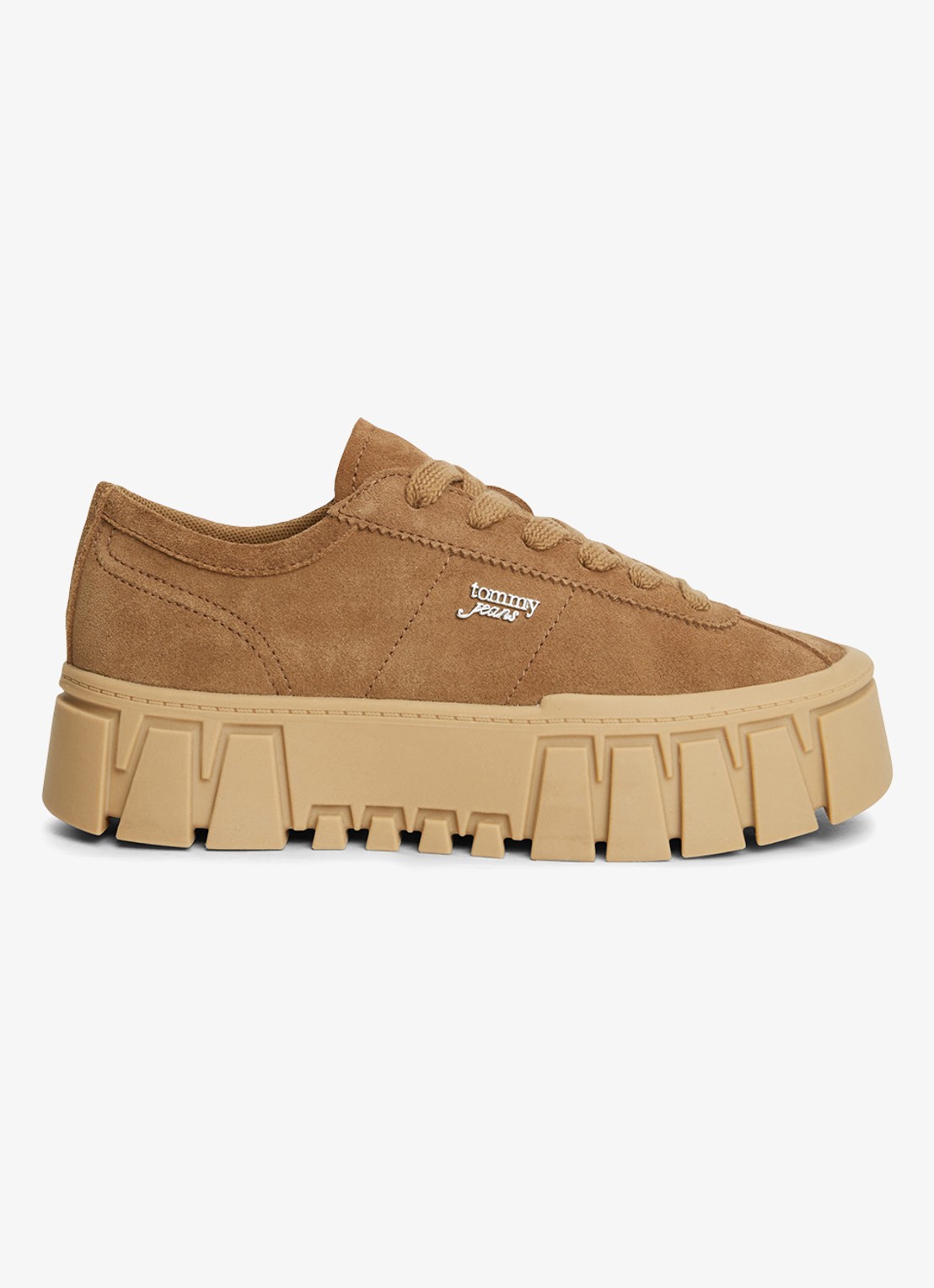 Tommy Hilfiger Sneaker met logo - voorkant khaki
