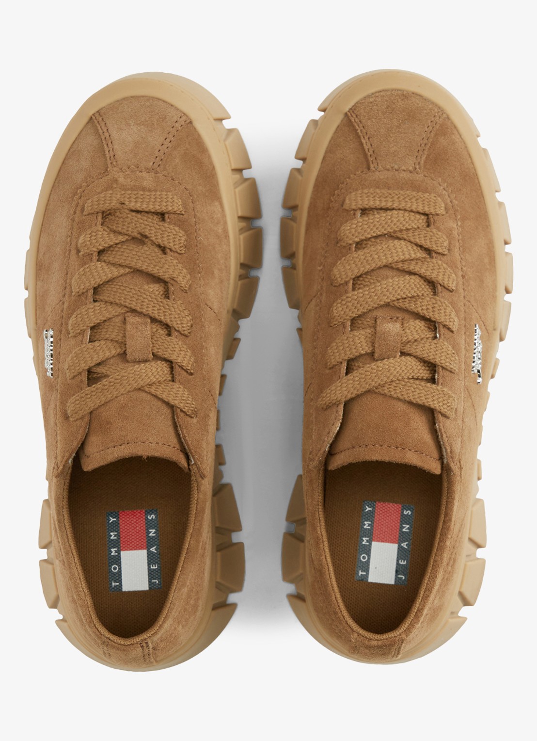 Tommy Hilfiger Sneaker met logo - voorkant 2 khaki