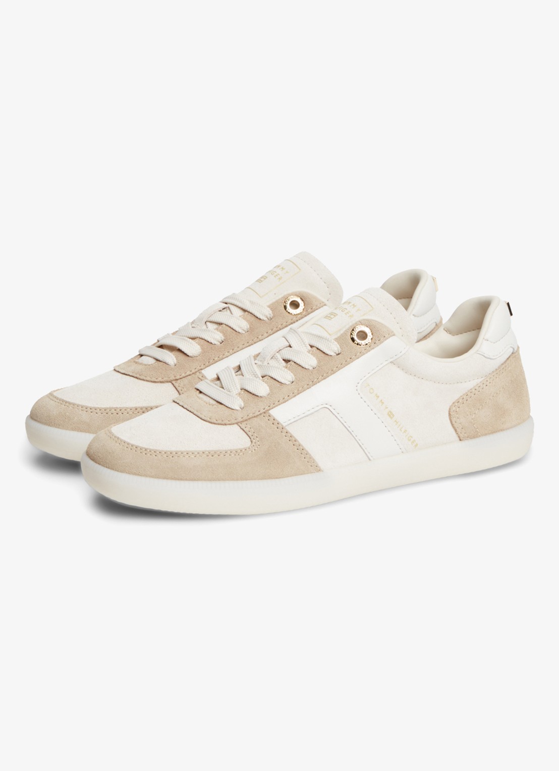 Tommy Hilfiger Sneaker met logo - detail creme